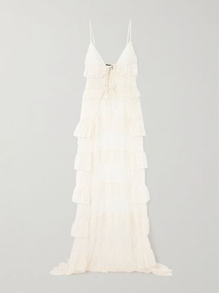 Lisette Ruffled Cotton-Blend Lace and Cloqué Maxi Dress