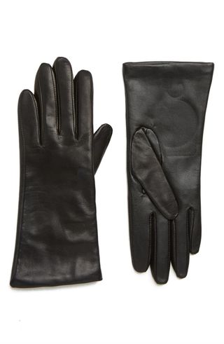 Cashmere-lined leather touchscreen gloves