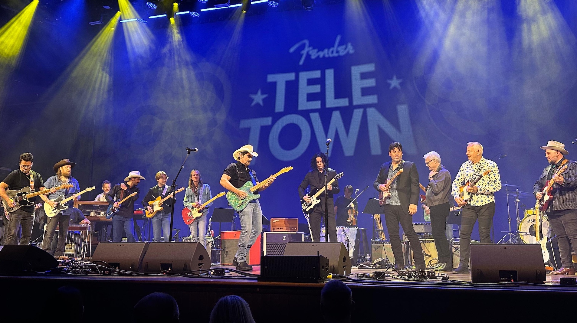 The closing, all-star jam of the Tele Town concert at the Ryman Auditorium in Nashville, Tennessee on May 4, 2026