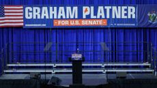 Empty stage awaits the arrival of Democratic U.S. Senate candidate Graham Platner after primary victory in Maine