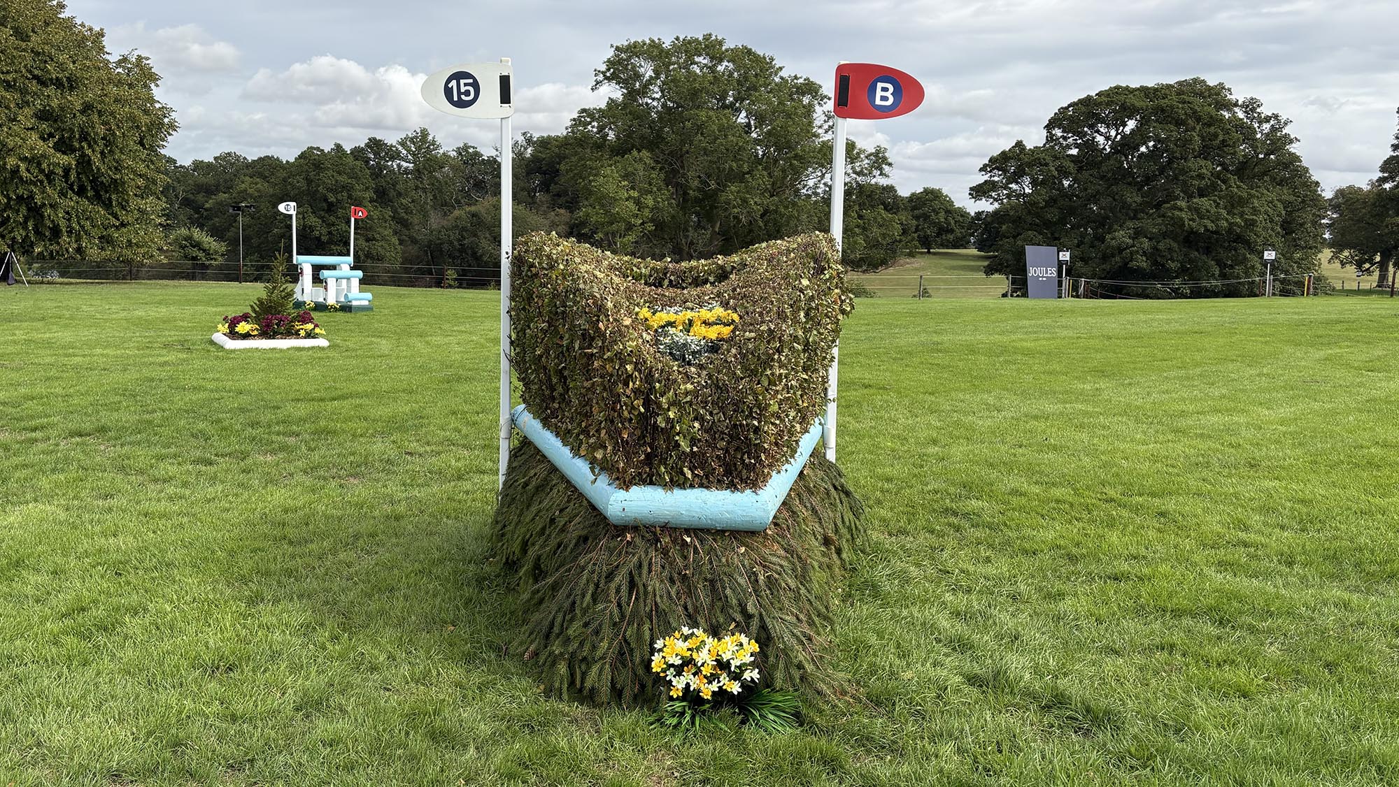 Narrow brush fence on the Burghley cross-country course 2026