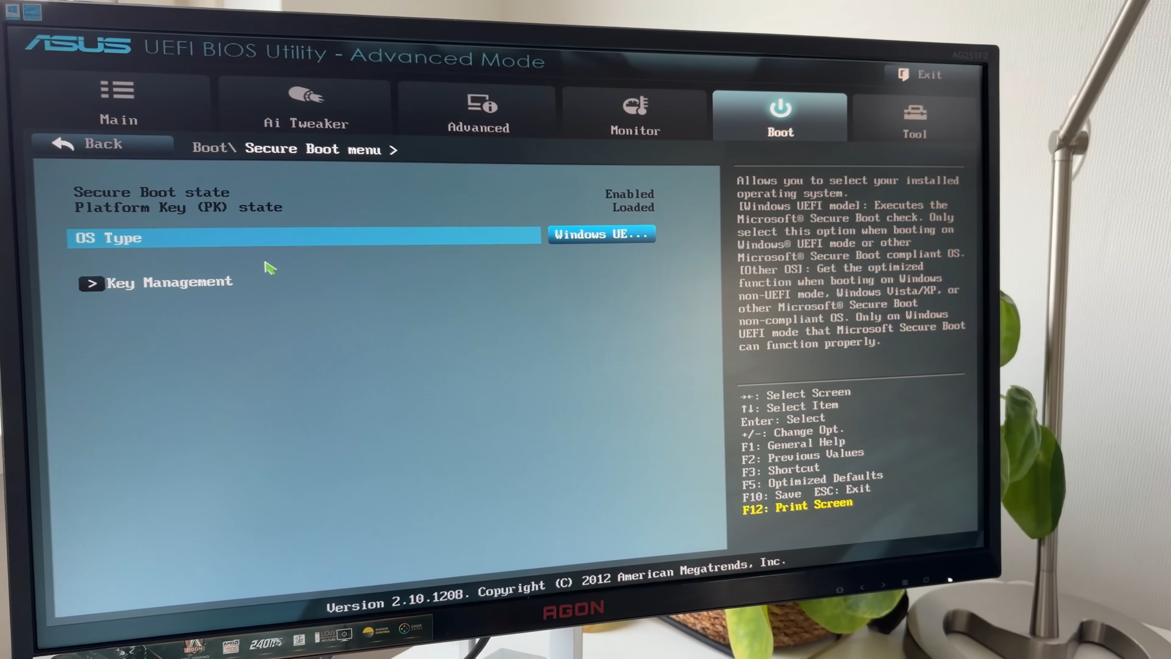 SecureBoot on an Asus 990FX motherboard, running the FX-9590