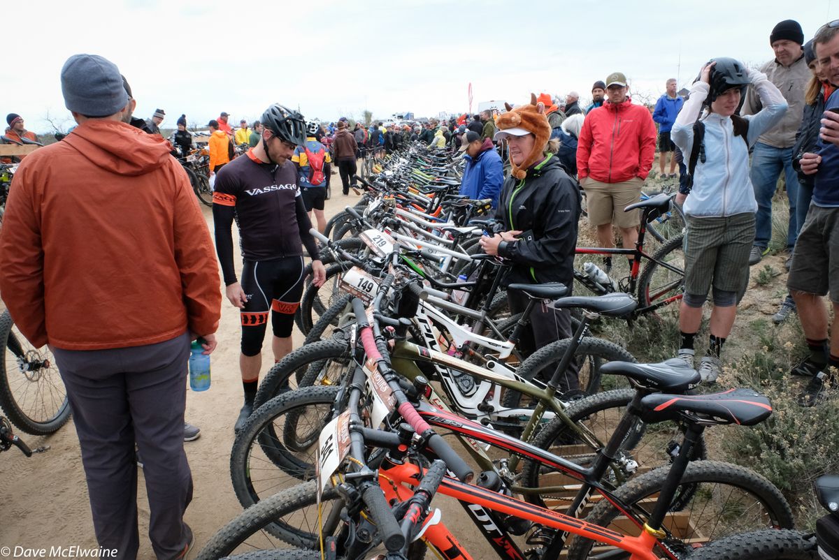 Bike staging area for the Lemans start
