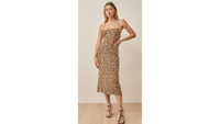 Dover Dress in Bobcat
RRP: $178/£200
A form-fitting, maxi leopard dress with an adjustable lace-up tie in the back makes for any perfect wedding guest dress. 