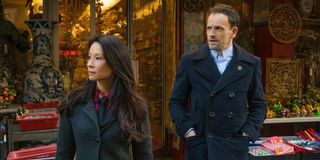 Lucy Liu and Johnny Lee Miller on Elementary
