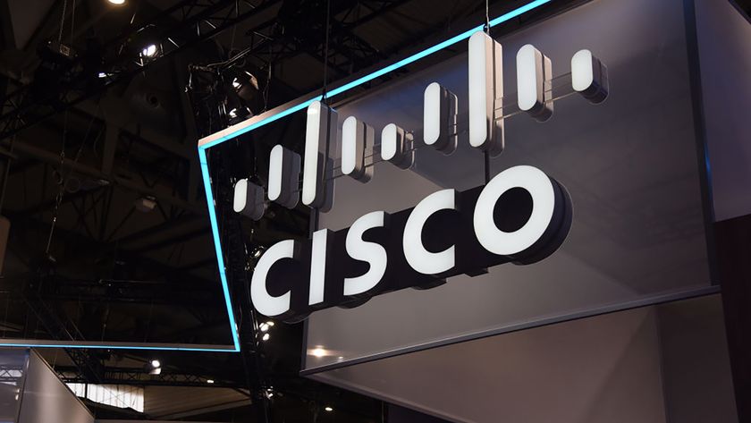 The CISCO brand logo during the Mobile World Congress