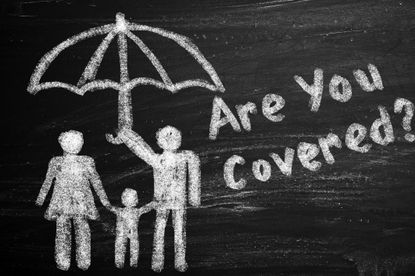 Are You Covered,insurance concept on chalkboard
