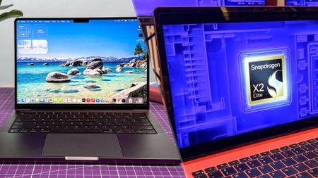 Apple M5 MacBook Pro split with Snapdragon X2 Elite Extreme chip on laptop