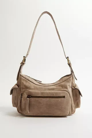 Uo Larry Leather Pocket Shoulder Bag