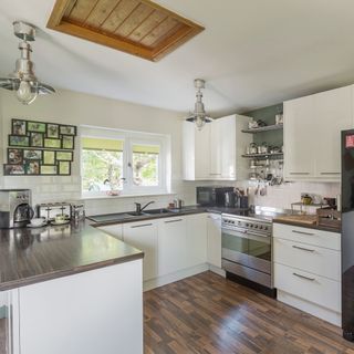 smock tower mill kitchen with white cabinets