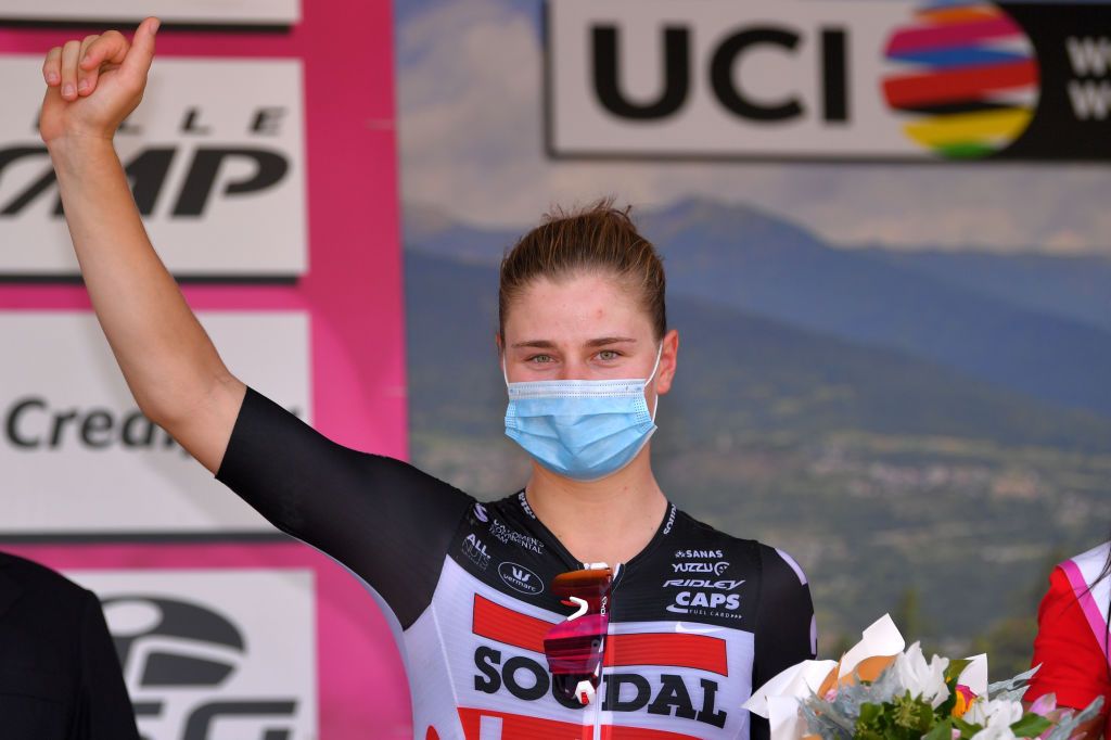 Lotte Kopecky (Lotto Soudal) third on stage 6 at the Giro Rosa