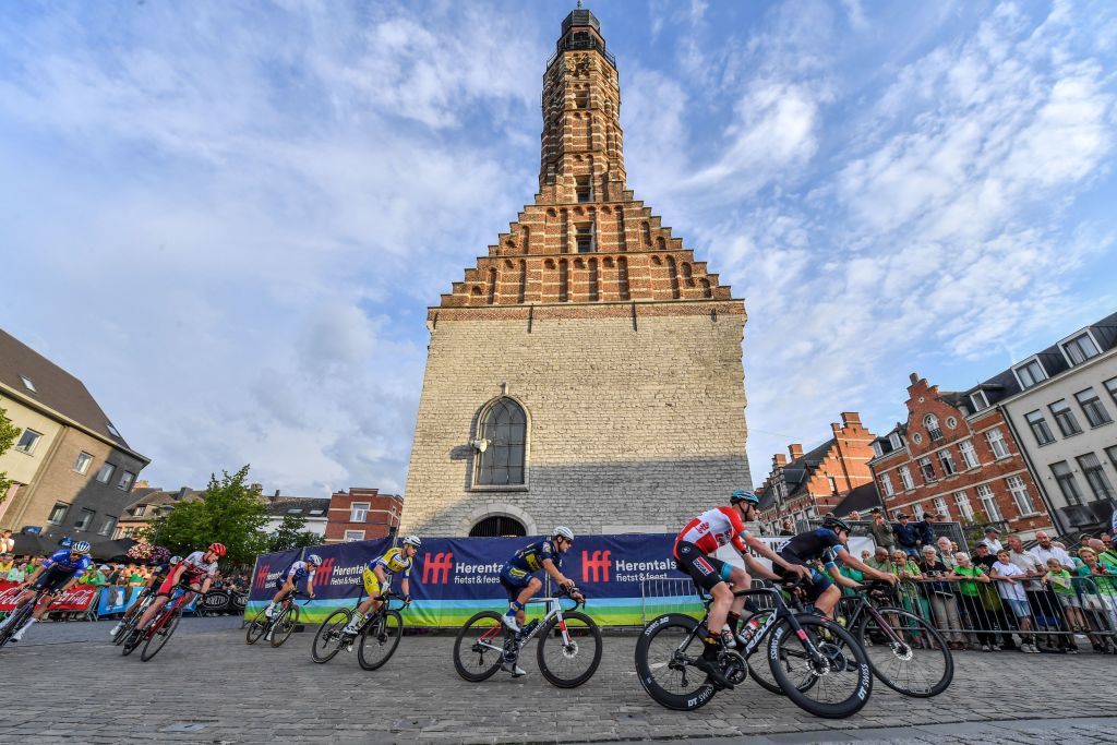 Illustration picture shows and the peloton during the Natourcriterium Herentals cycling race Thursday 28 July 2022 in Herentals The contest is a part of the traditional criteriums local races in which mainly cyclists who rode the Tour de France compete BELGA PHOTO LUC CLAESSEN Photo by LUC CLAESSEN BELGA MAG Belga via AFP Photo by LUC CLAESSENBELGA MAGAFP via Getty Images