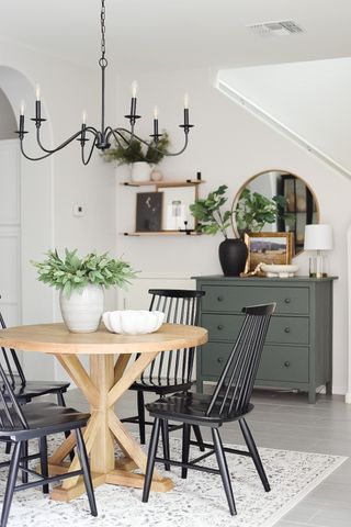 Ikea hemnes hacks green chest of drawers in dining room by ouracaciagrovehome