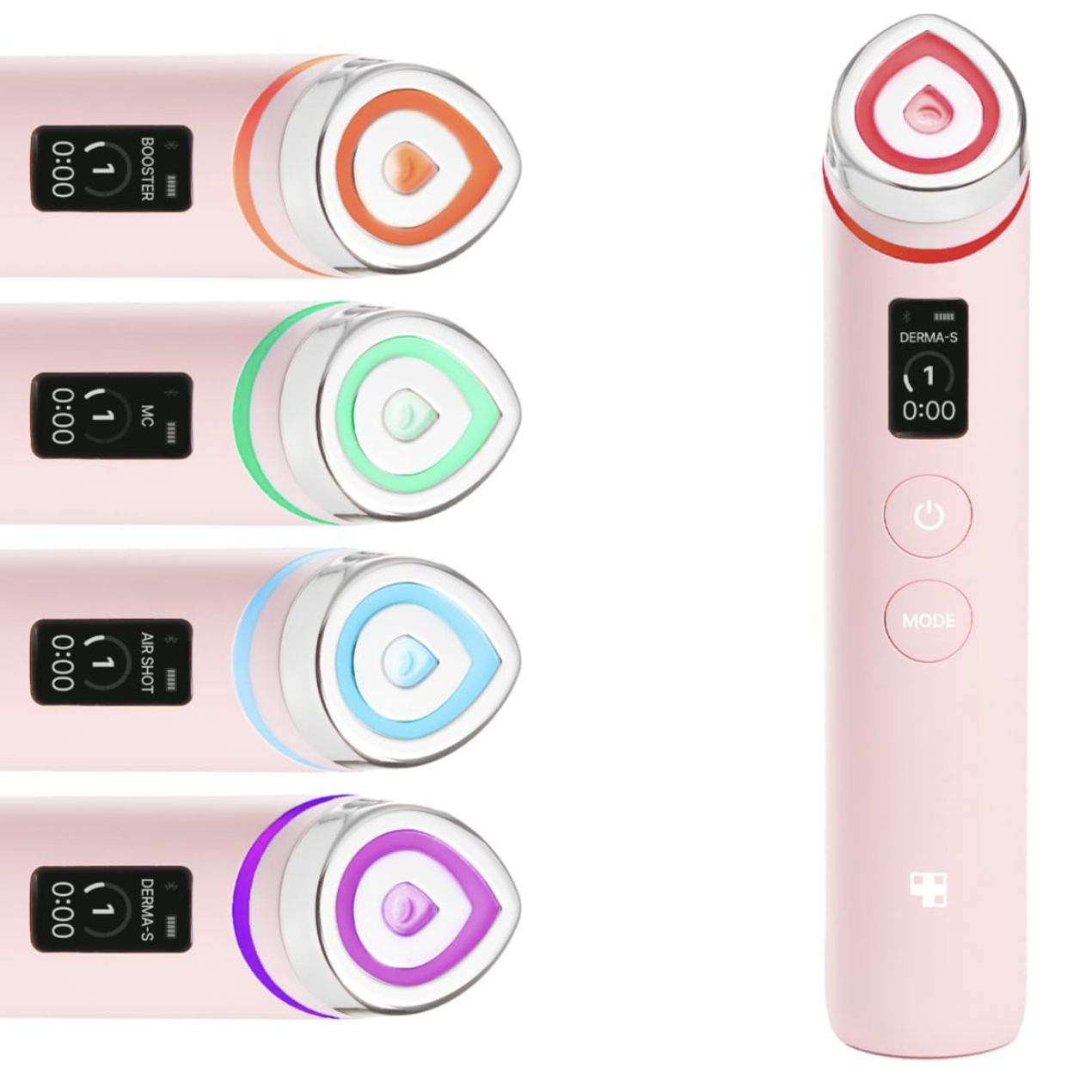 Medicube Booster Pro | 6-In-1 Real Glass Glow Beauty Massager | for Clear, Radiant, Firmer-Looking Skin | Korean Skin Care | Pink