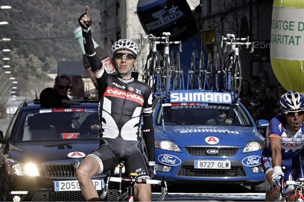 Xavier Tondo (Cervelo Test Team) celebrates his stage victory.
