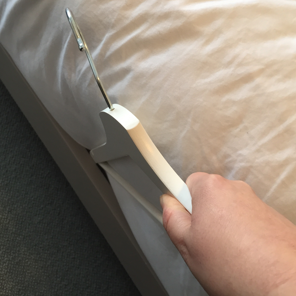 Stacey Solomon's coat hanger hack for making the bed is a game changer