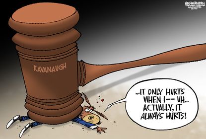 Political cartoon U.S. Justice Brett Kavanaugh democrats gavel