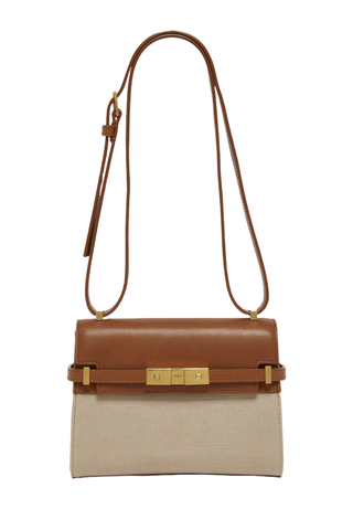 Saint Laurent Manhattan Mini Crossbody Bag in Canvas and Leather