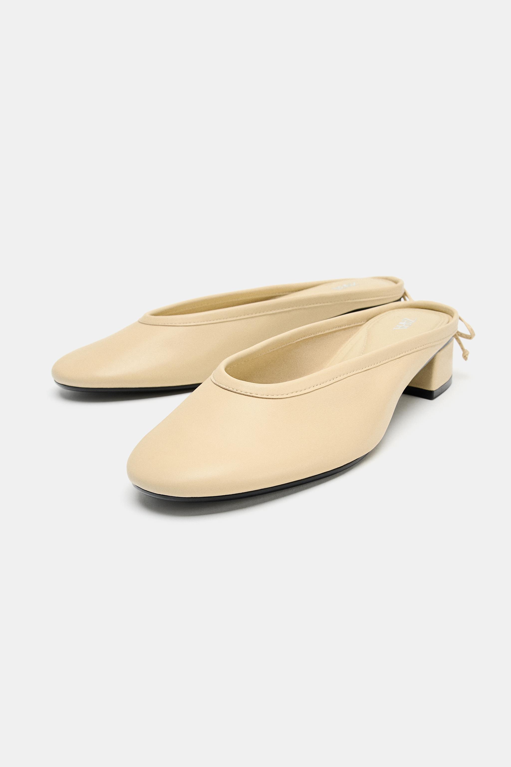 Leather Mule Ballet Flats