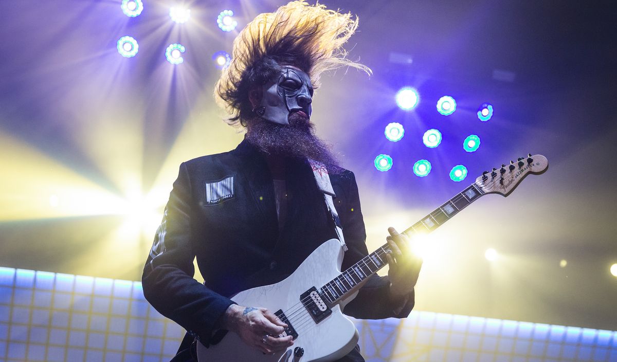 Jim Root of Slipknot performs in concert at the Ericsson Globe Arena on February 21, 2020 in Stockholm, Sweden