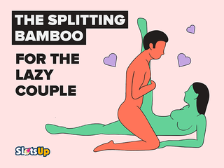 illustration of the splitting bamboo sex position provided by SlotsUP