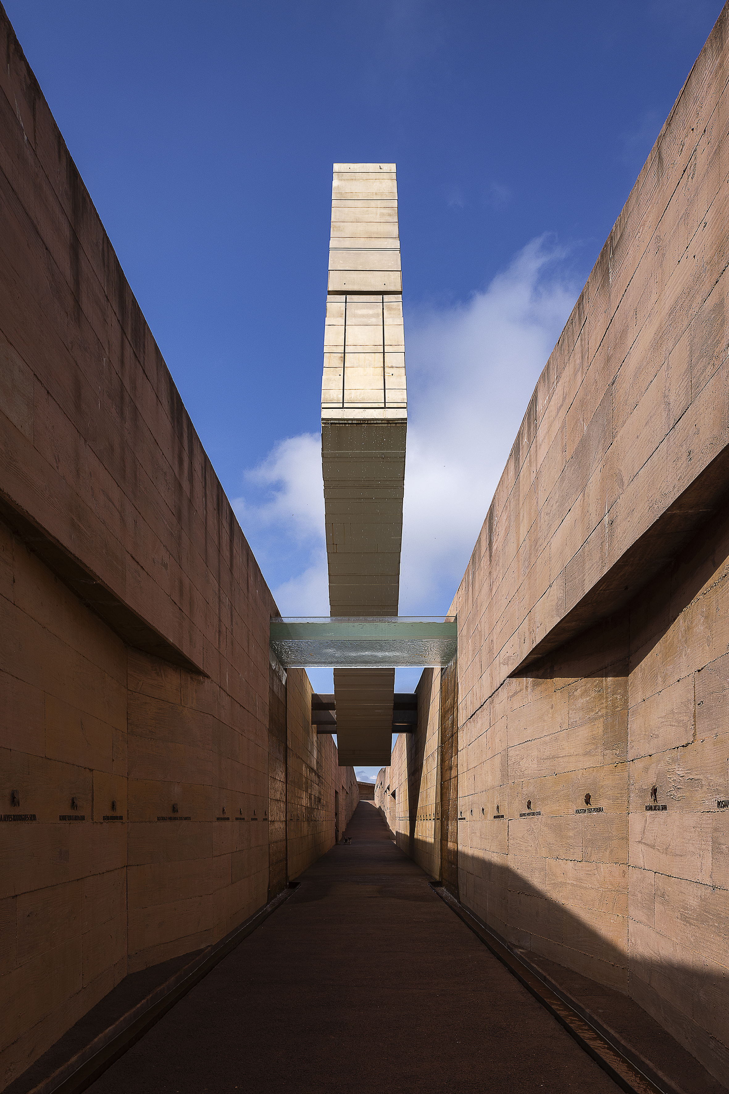 Brumadinho memorial, an abstract concrete building in the Brazilian countryside