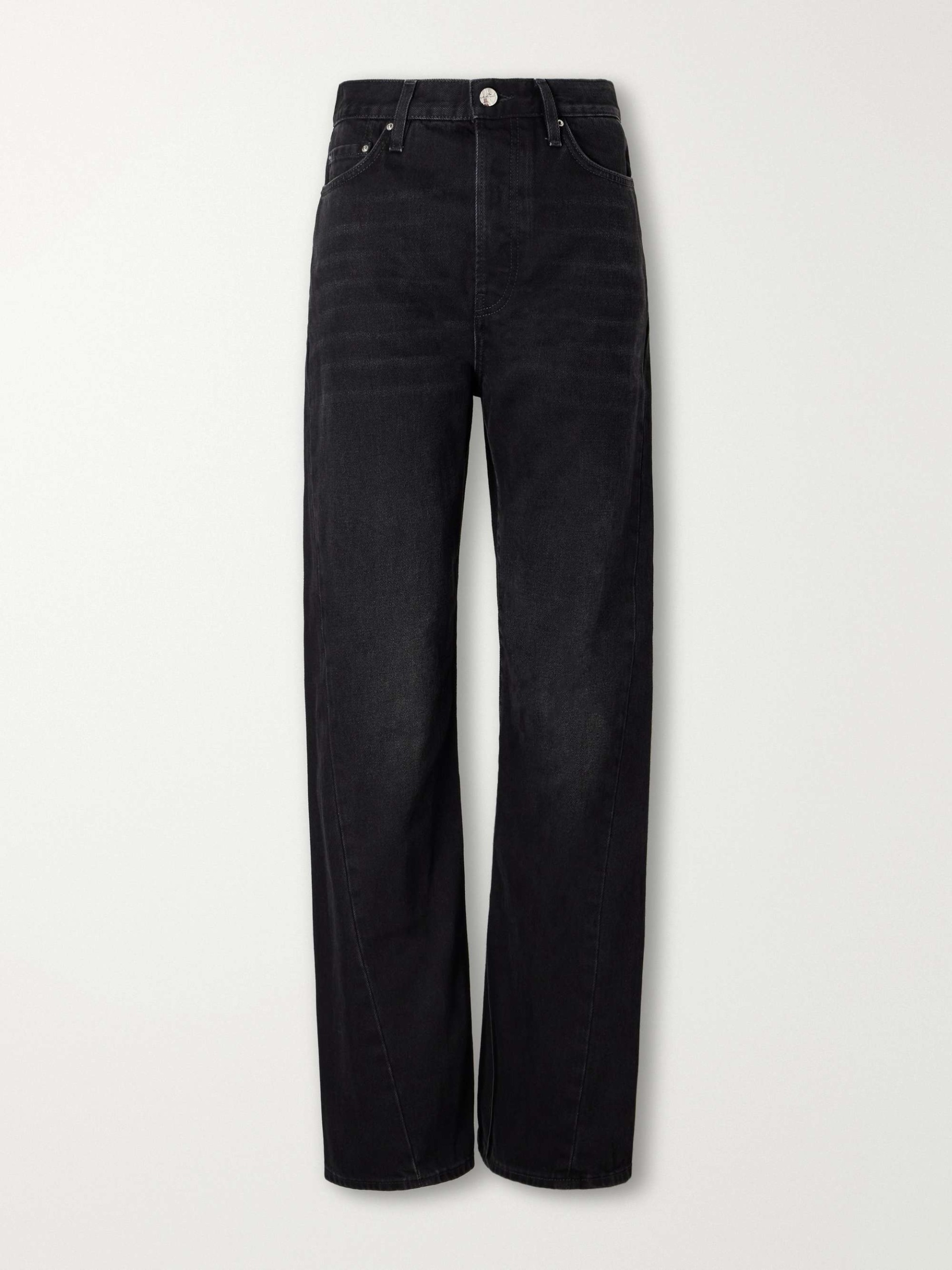 Twisted Seam Mid-Rise Straight-Leg Jeans
