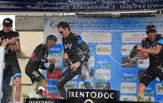 Bradley Wiggins and Sky won the Trentino team time trial.