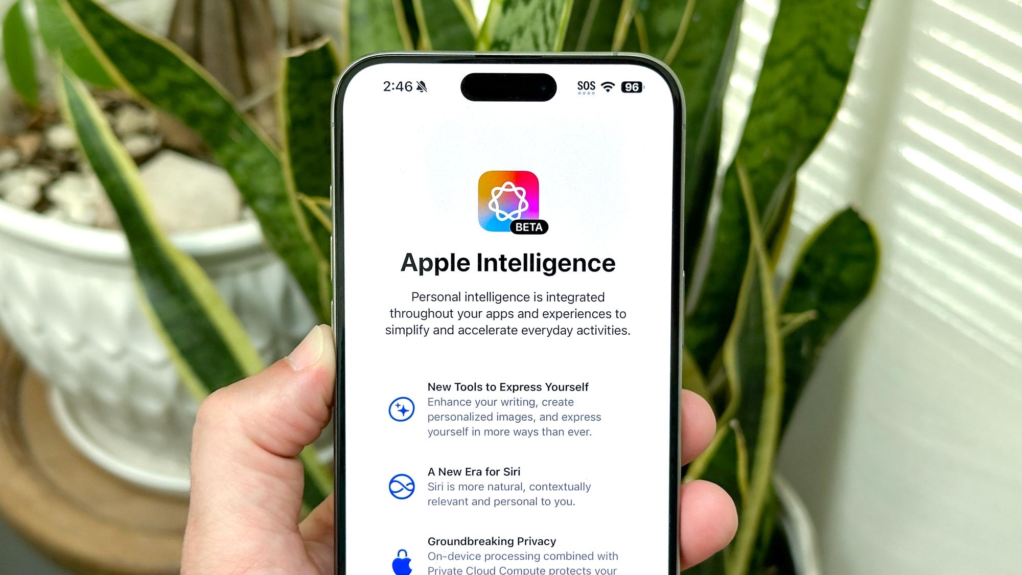 Logotipo da Apple Intelligence no iPhone