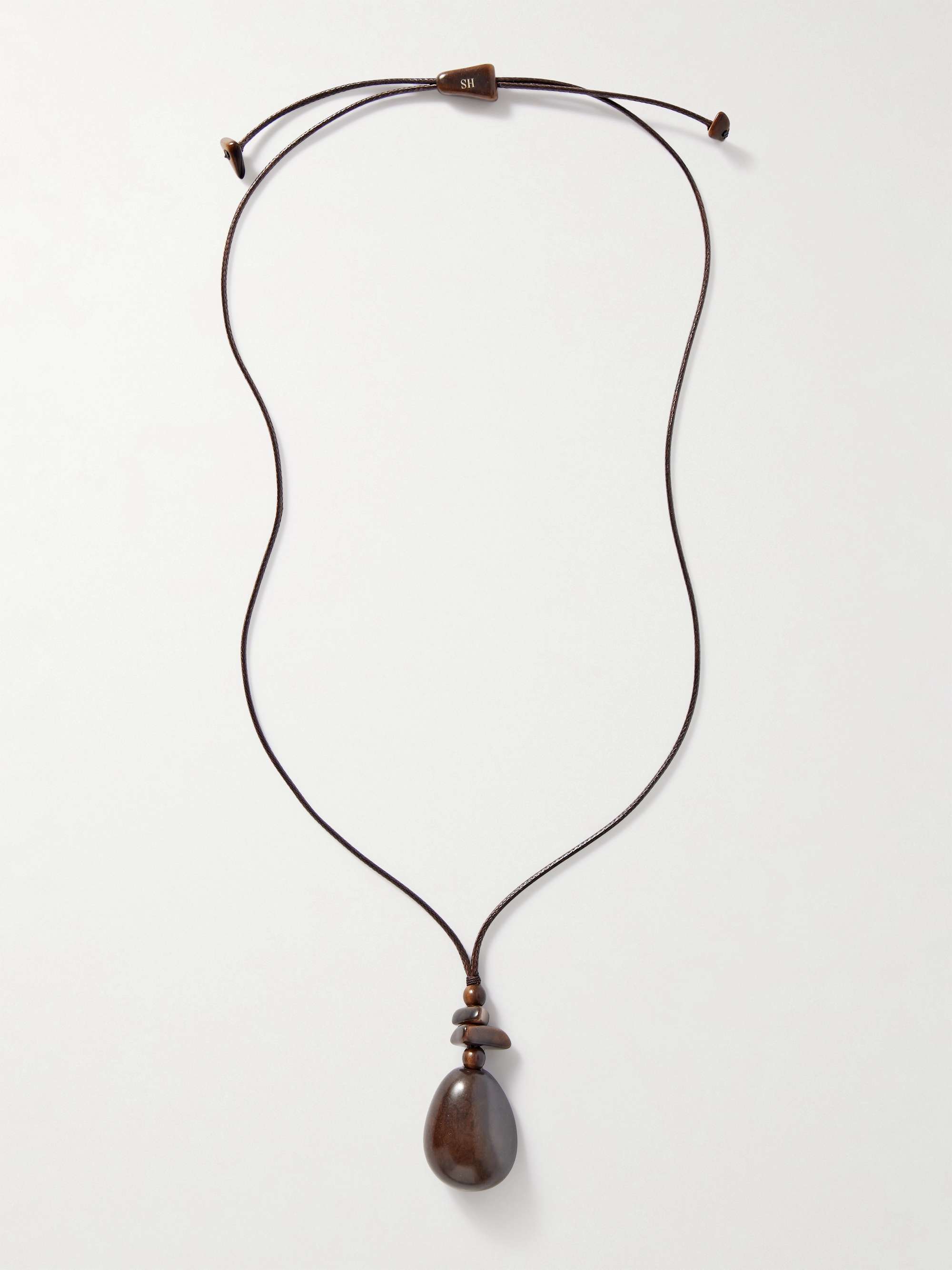 pendant tagua and leather necklace