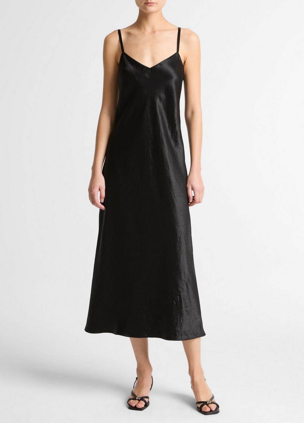 Satin V-Neck Slip Dress