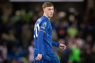 Chelsea's Cole Palmer looks over his shoulder during the Premier League match against Southampton at Stamford Bridge on 25 February, 2025