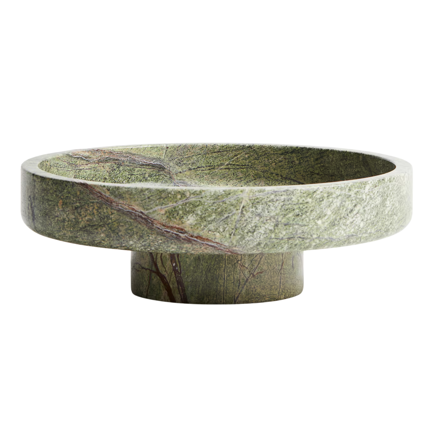 A green marble footed bowl