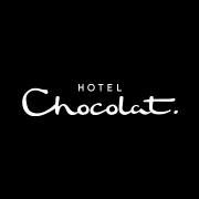 Hotel Chocolat in white text on black background