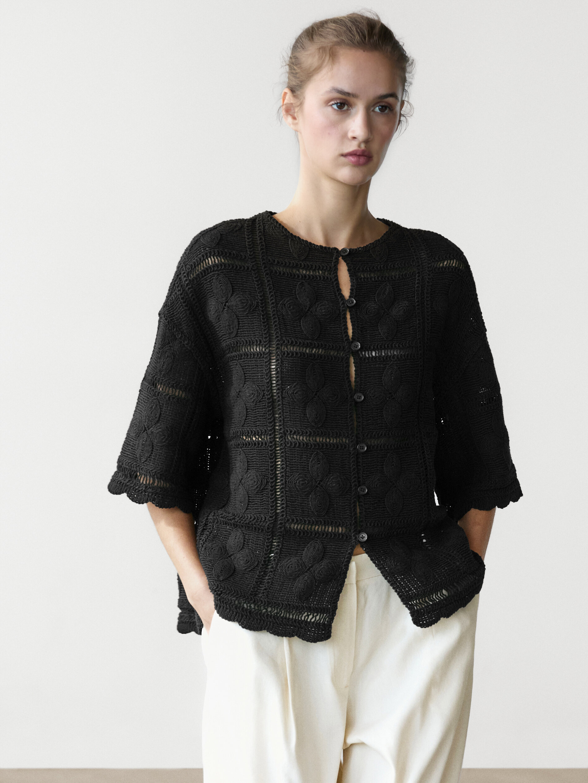 Cutwork Crochet Cardigan