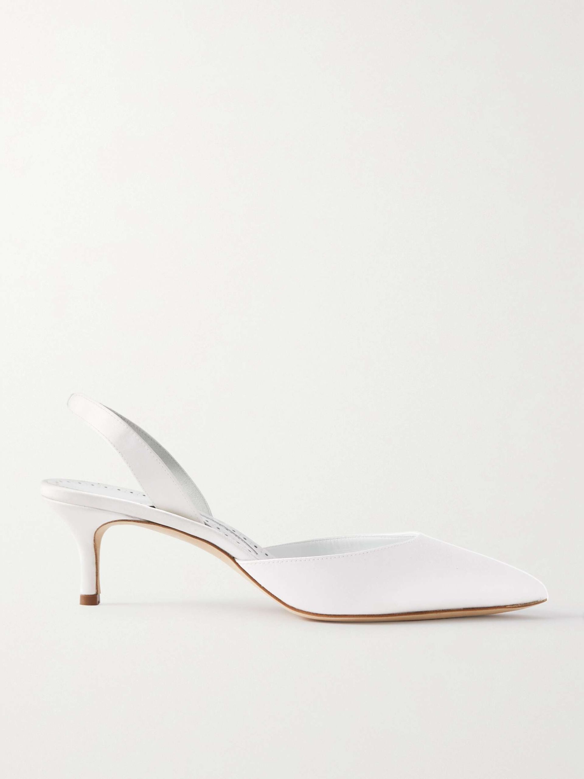 Carolyne Bridal 50 Satin Slingback Pumps