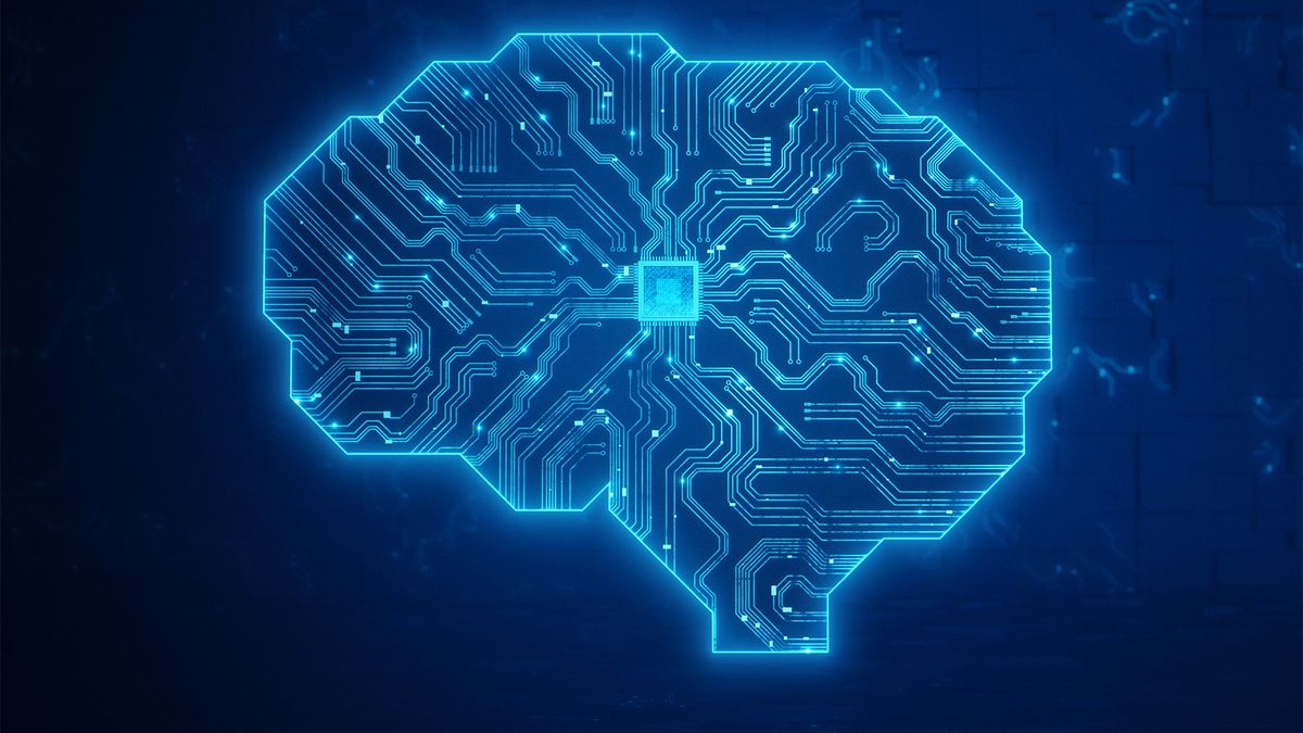 Agentic AI concept image showing digitized human brain with a microprocessor placed in the center.