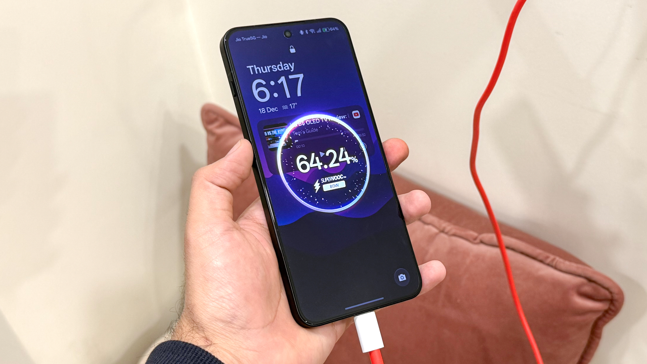 OnePlus 15R fast charging after surviving a dishwasher cycle