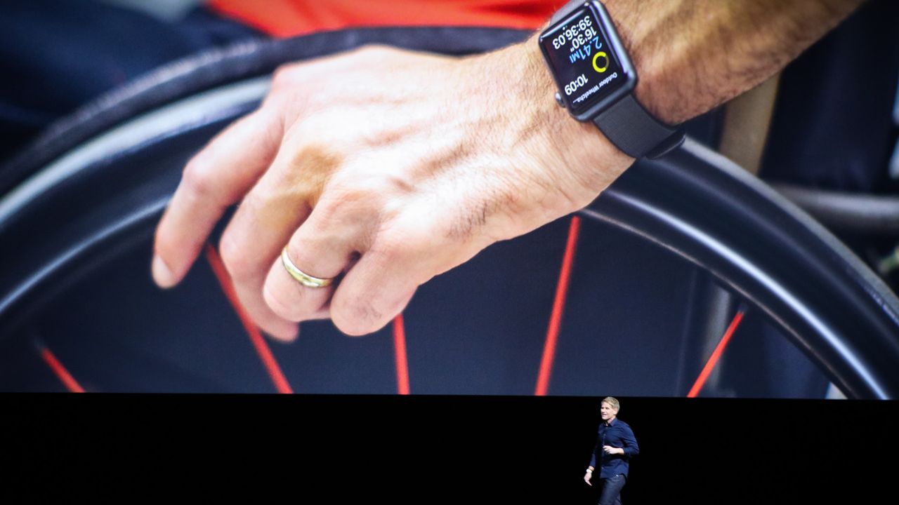 Apple&#039;s Director of Fitness and Health, Jay Blahnik, gave the keynote presentation regarding the health applications at Apple&#039;s annual Worldwide Developers Conference at the Bill Graham Civic Auditorium in San Francisco, California, on June 13, 2016. / AFP / GABRIELLE LURIE (Photo credit should read GABRIELLE LURIE/AFP via Getty Images)