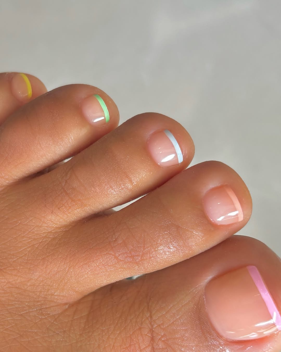 Rainbow French pedicure.