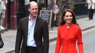 Prince William, Prince of Wales and Catherine, Princess of Wales arrive at the Dog & Duck pub during their visit to Soho on May 04, 2023