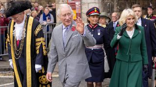 King Charles III and Camilla, Queen Consort attend a welcoming ceremony at Micklegate Bar