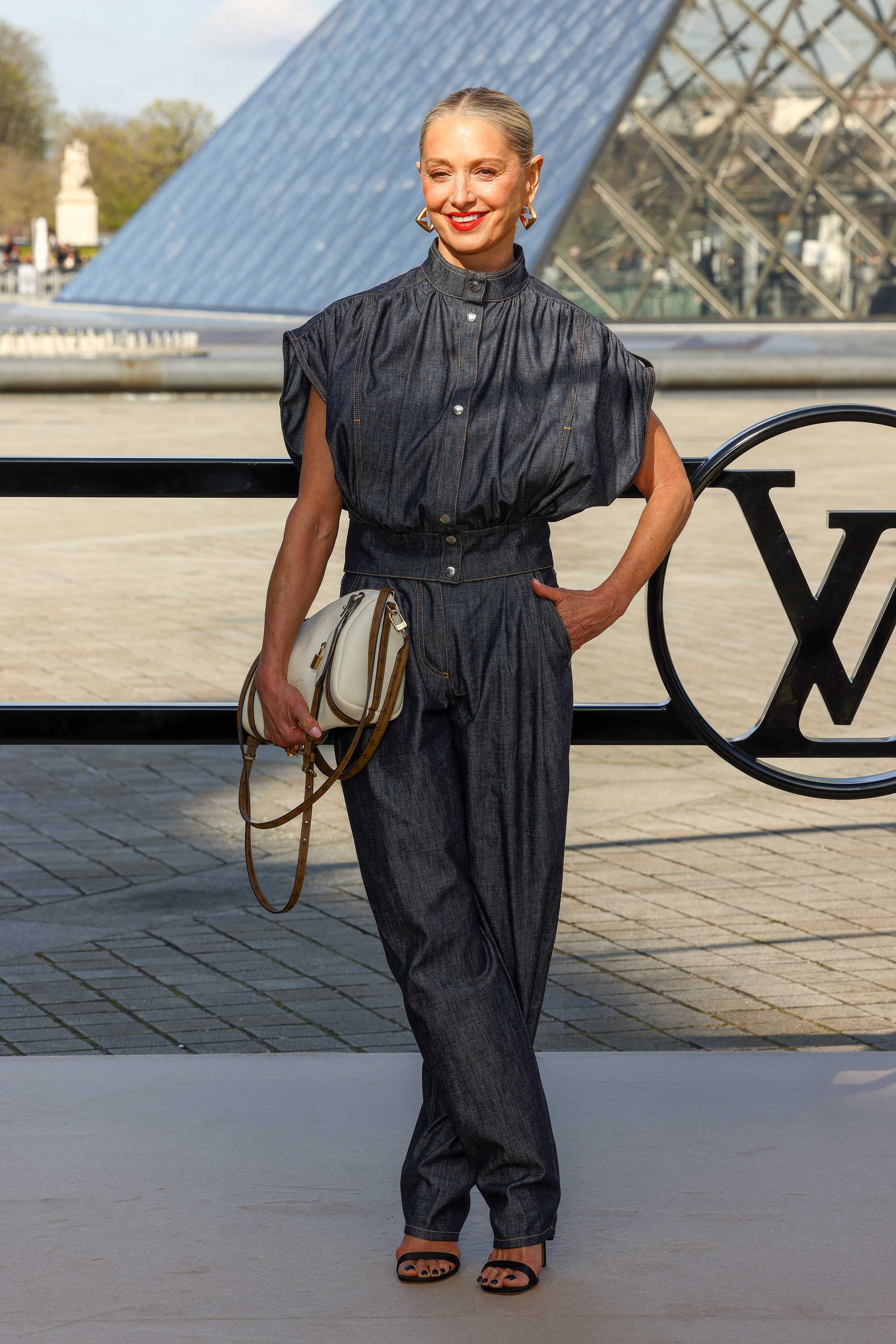 Katherina LaNasa attended the Louis Vuitton Fall 2026 fashion show with a monogram bag