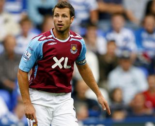 Lucas Neill playing for West Ham against Reading, 2007