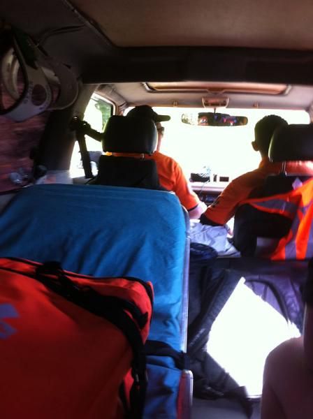 The inside of a Costa Rican ambulance - where Cyclingnews rode after the media vehicle broke down