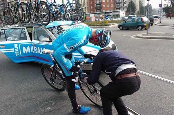 A few last-minutes tweaks for Erik Zabel's ride