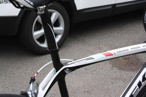 Cancellara's bike is personalised: the "Tony M." refers to Tony Montana of Scarface fame rather than Tony Martin.