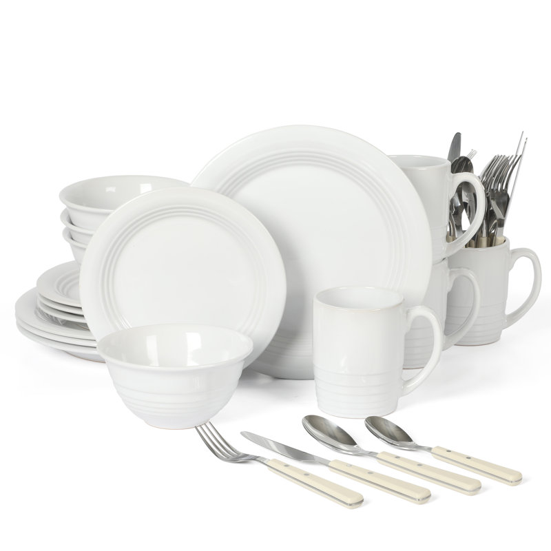 Martha Stewart 32-Piece Combo Set Stoneware Dinnerware Set - Service for 4 | Wayfair