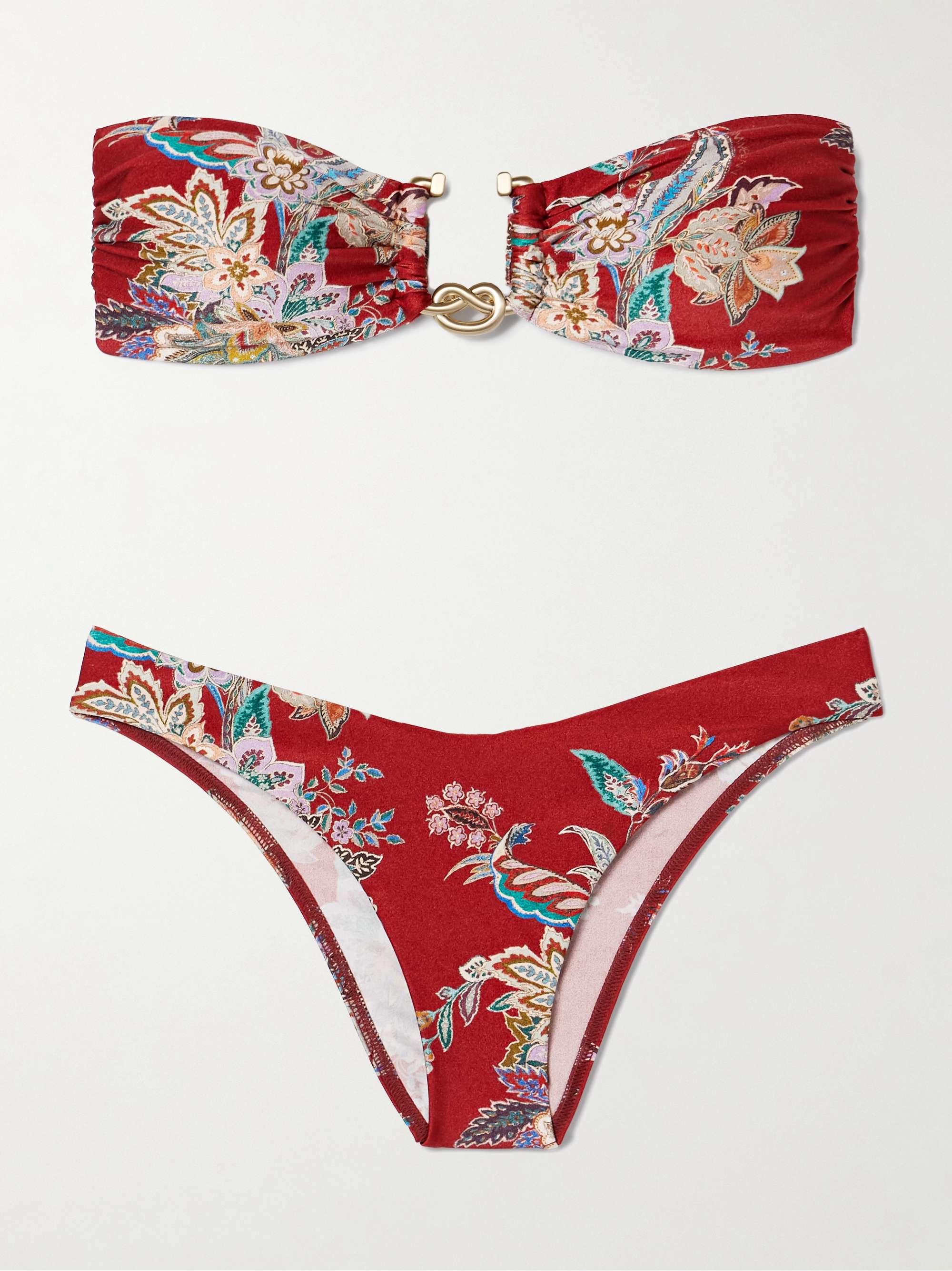 Rhiannon Embellished Printed Bandeau Bikini
