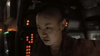 Aileen Wu with blood on face in Alien: Romulus